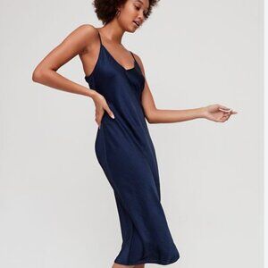 Aritzia Midi Slip Dress - Size M Navy